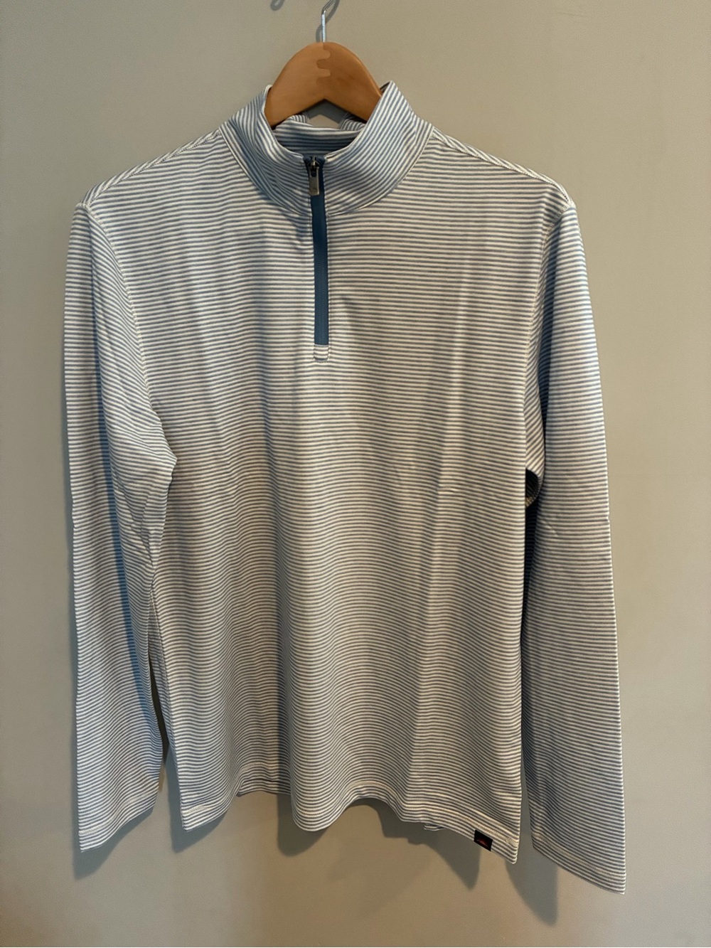 Faherty Men's movement Light Blue Striped Quarter-Zip
